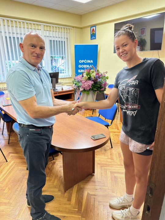Prava zagorska olimpijka naša gornjostubičanka Jana Pavalić na prijemu kod općinskog načelnika